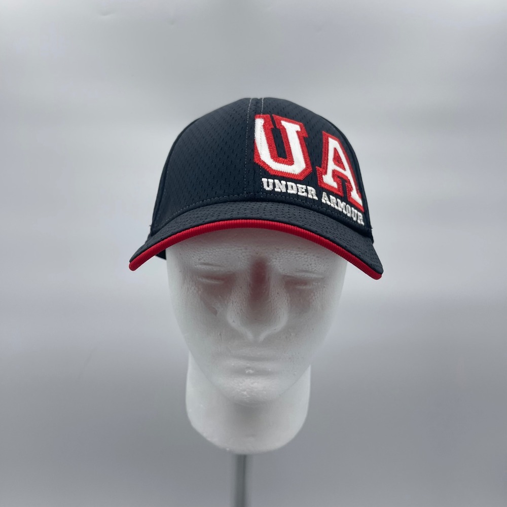 Under Armour 208824 OSFA Mens Black Red UA Cap Authentic Mesh Adjustable Hat